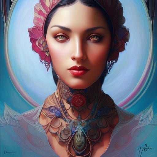 Neo-Victorian Woman Meditating in Jacek Malczewski Style