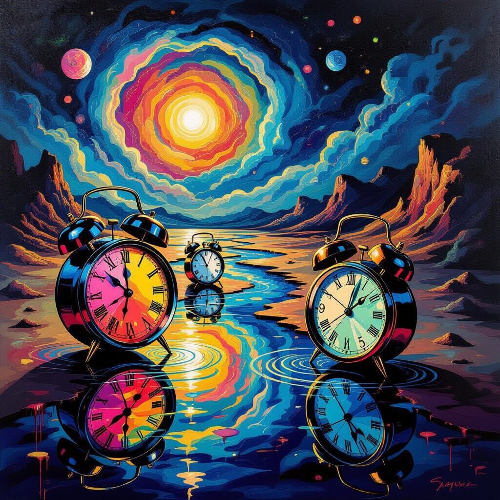 Surreal Melting Clocks in Cosmic Landscape