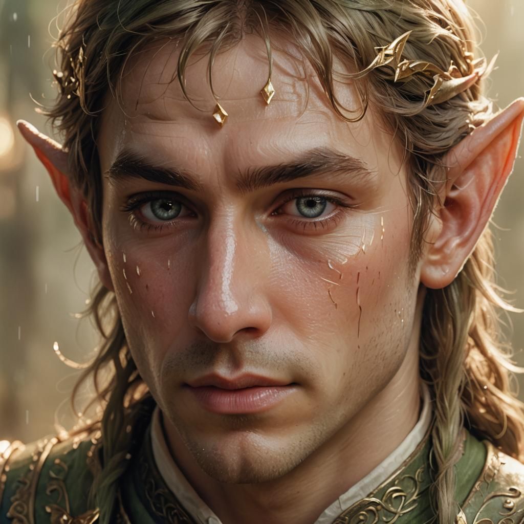 Sorrowful Elf Prince Portrait in Fantasy Realism