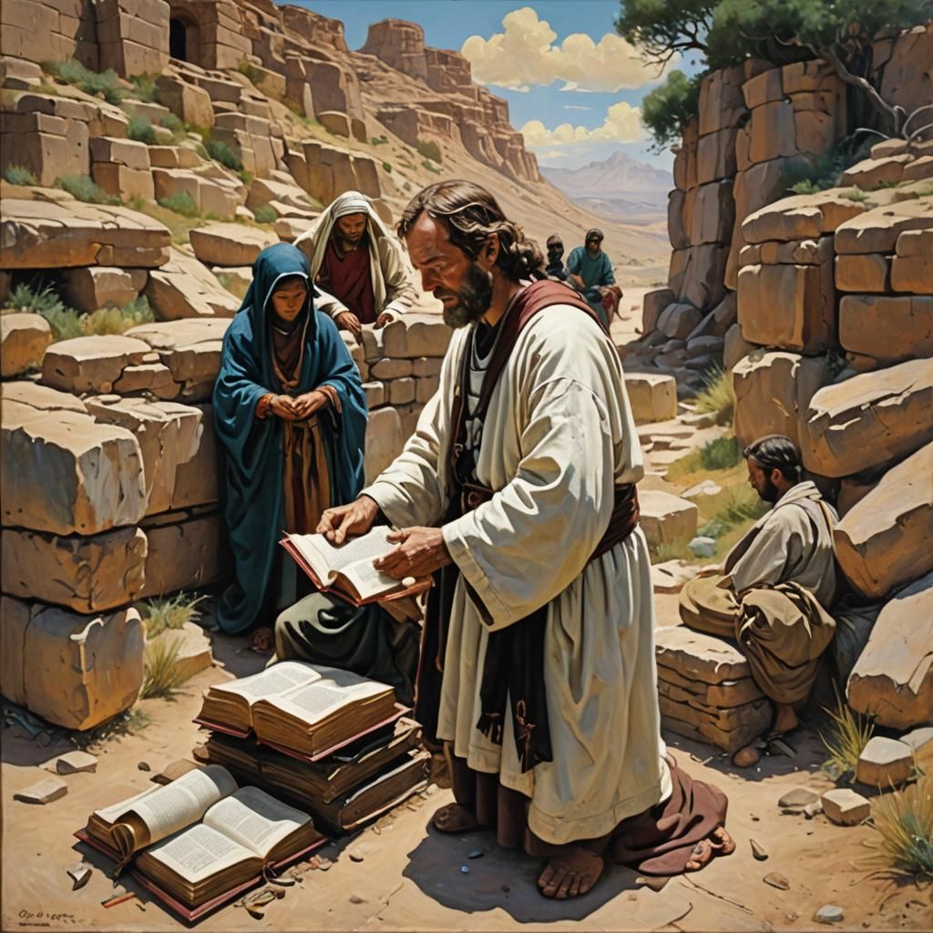 Pop-Up Bible as Oil Painting