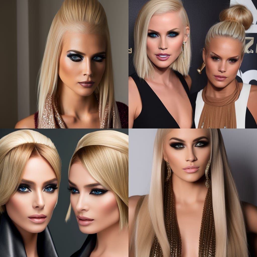 Bronze Punk Woman with Long Blonde Hair