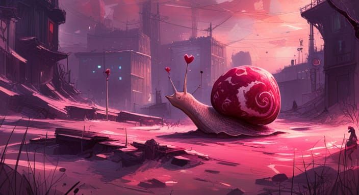 Heart Shell Snail: Detailed Matte Painting