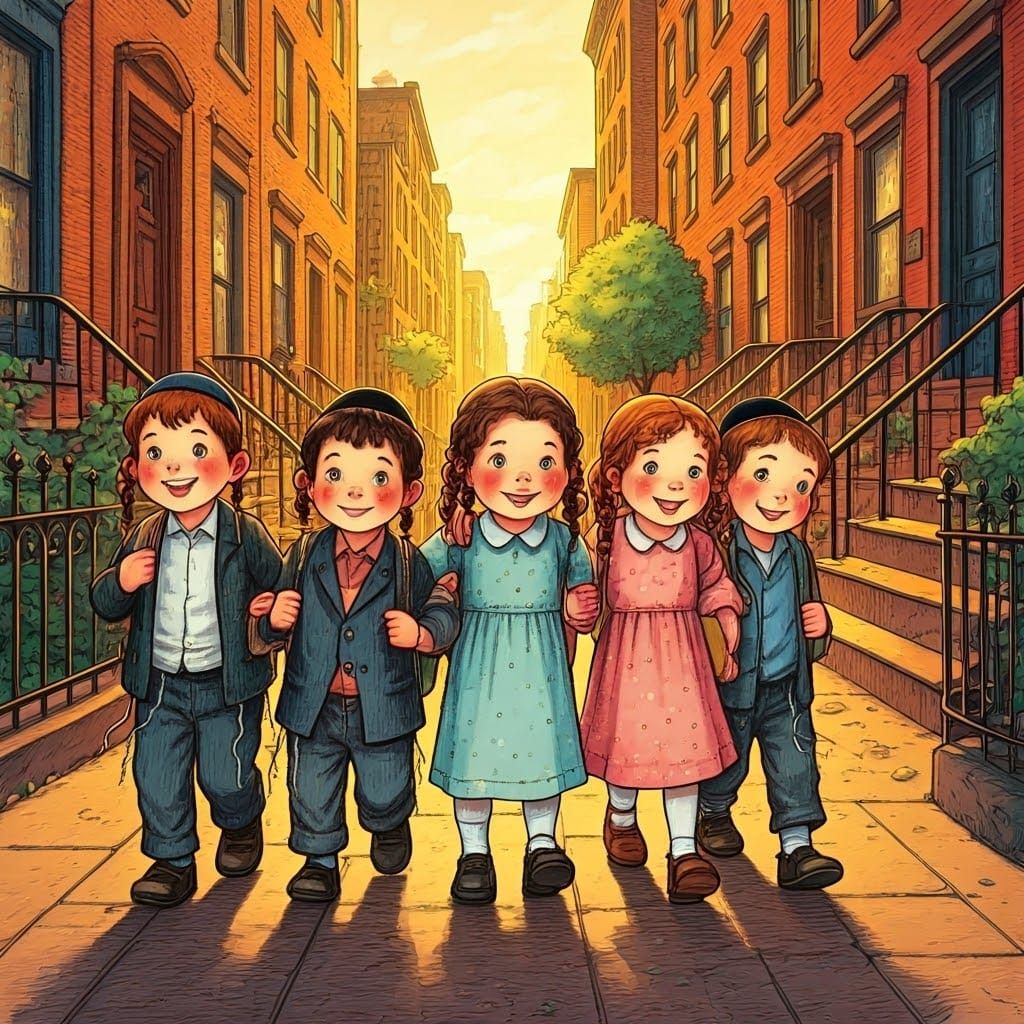 Charming Brooklyn Schoolchildren in Classic Attire