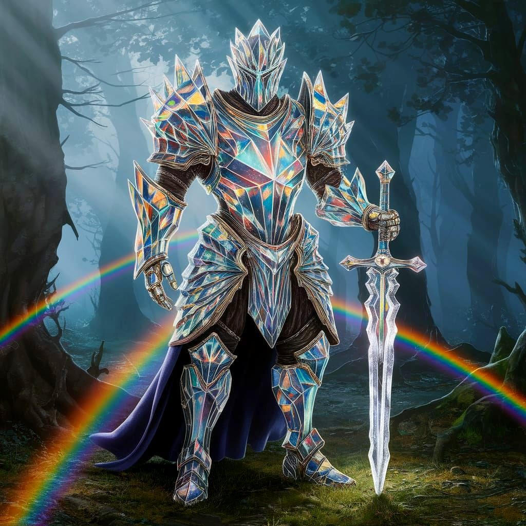 Crystalline Knight in Enchanted Forest