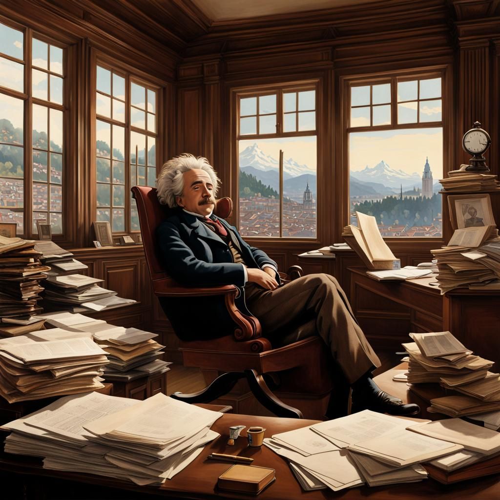 Young Einstein Sleeping at Swiss Patent Office