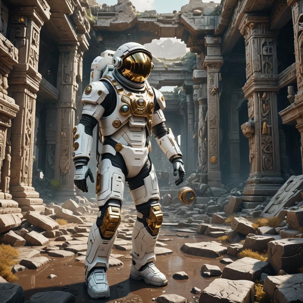 Astronaut in Ruins: Sci-Fi Landscape in Unreal Engine
