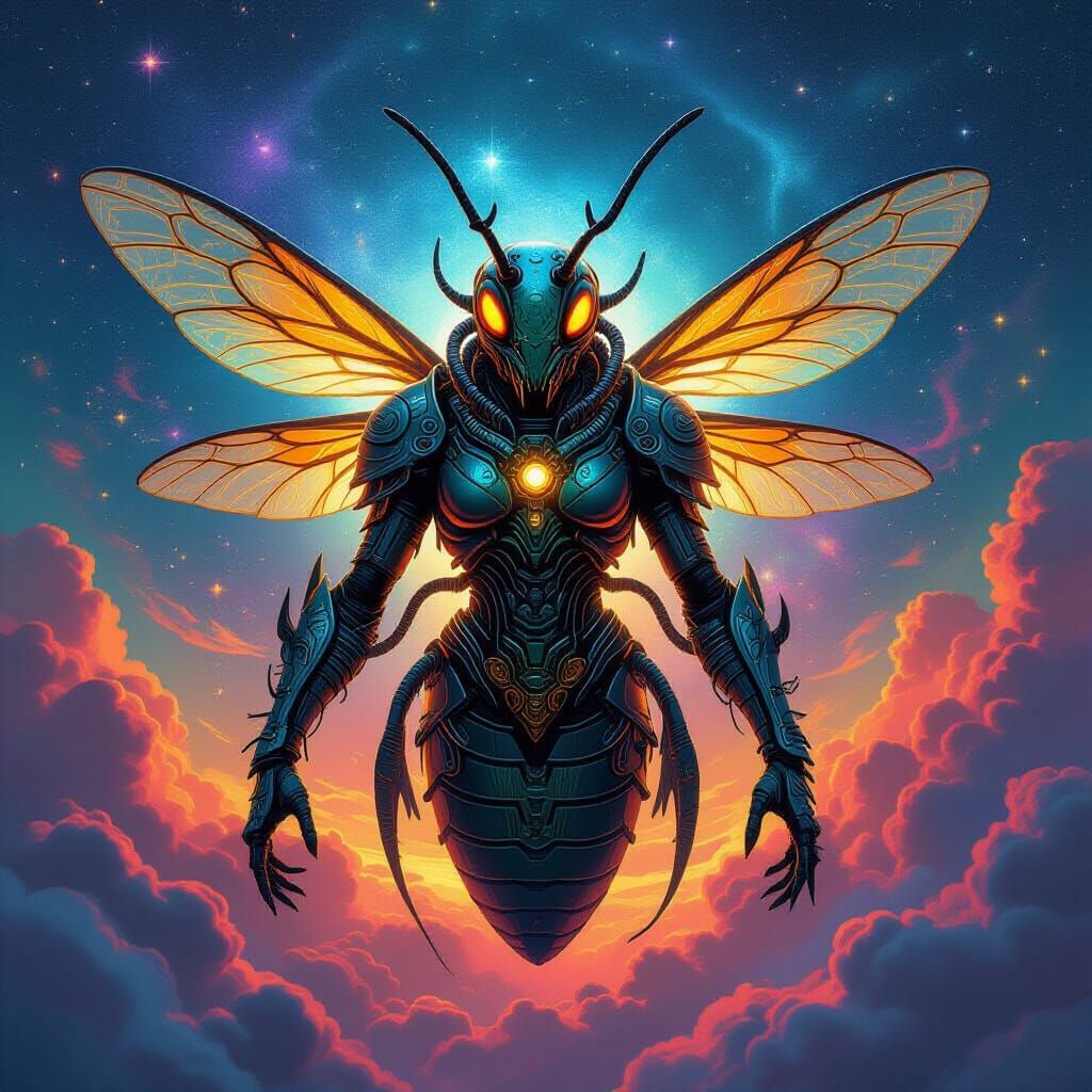 Cthulhu Wasp Hybrid in Biomechanical Armor