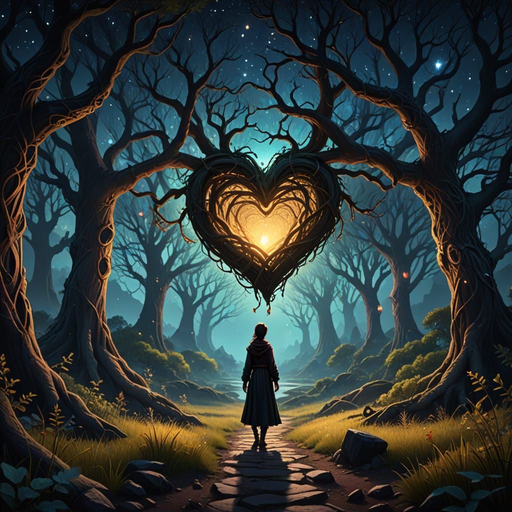 Surreal Forest Melancholy Unveils the Longing within Starlit...