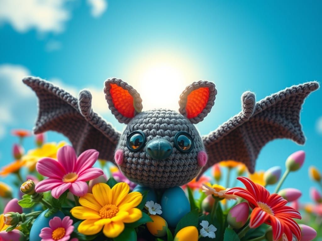 Gilded Easter Bat in Vibrant Rainforest Scene