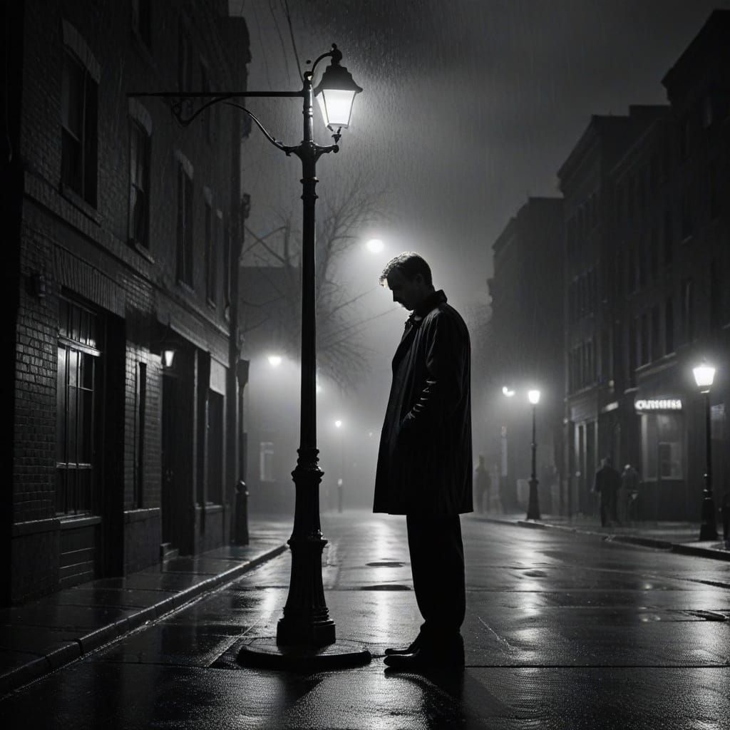 Larry Bird in a Film Noir Scene