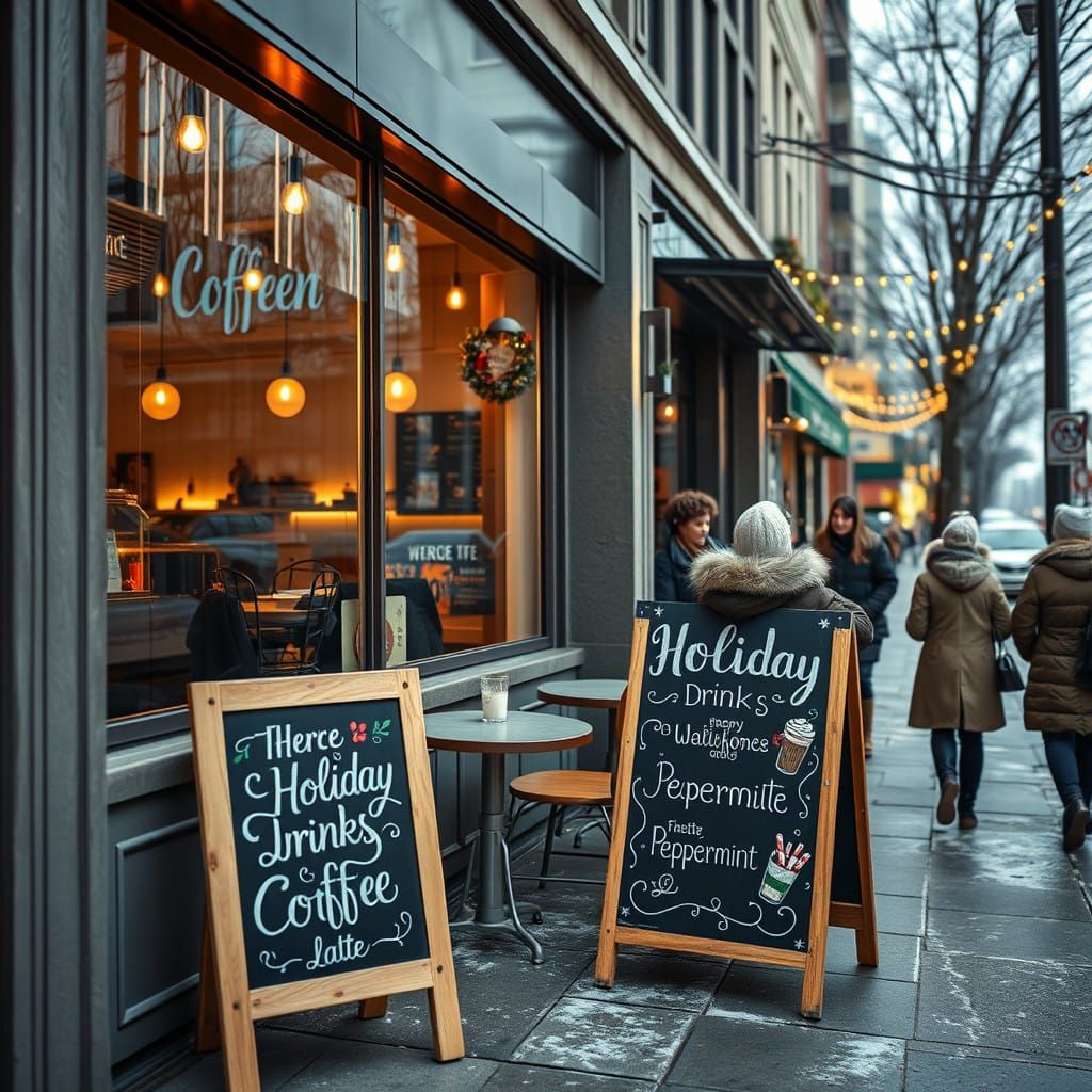 Urban Winter Oasis Coffee Shop