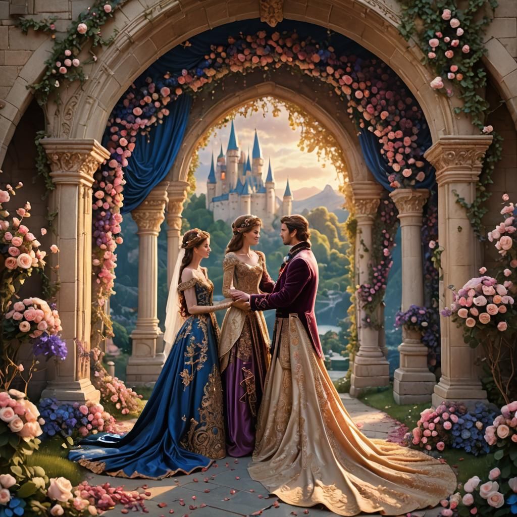 Enchanting Fairy Tale Wedding in Matte Painting Style