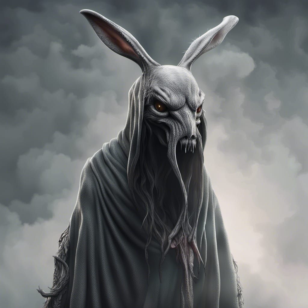 Hyperrealistic 3D Render: Rabbit Dementor Hybrid
