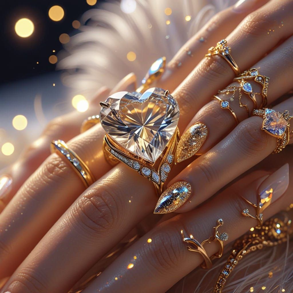 Crystal Rings in Photorealistic Digital Art