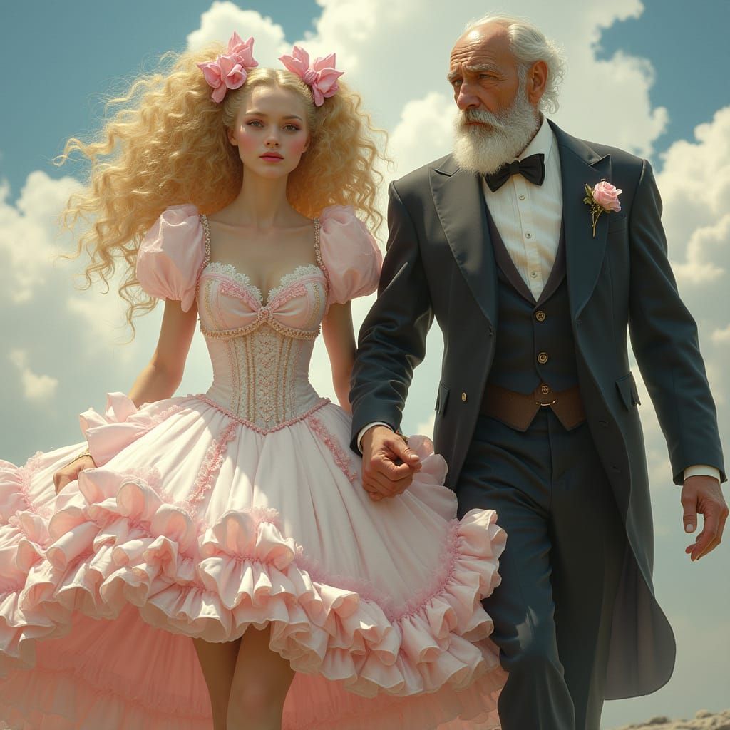 Regal Lord and Blushing Bride in Elegant Victorian Style