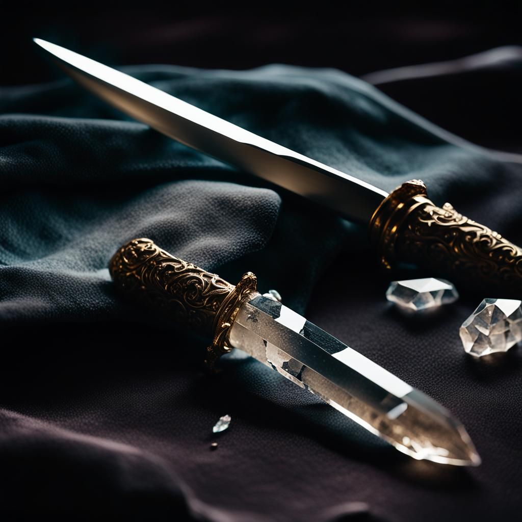 Crystal Dagger in Dark Academia Splendor