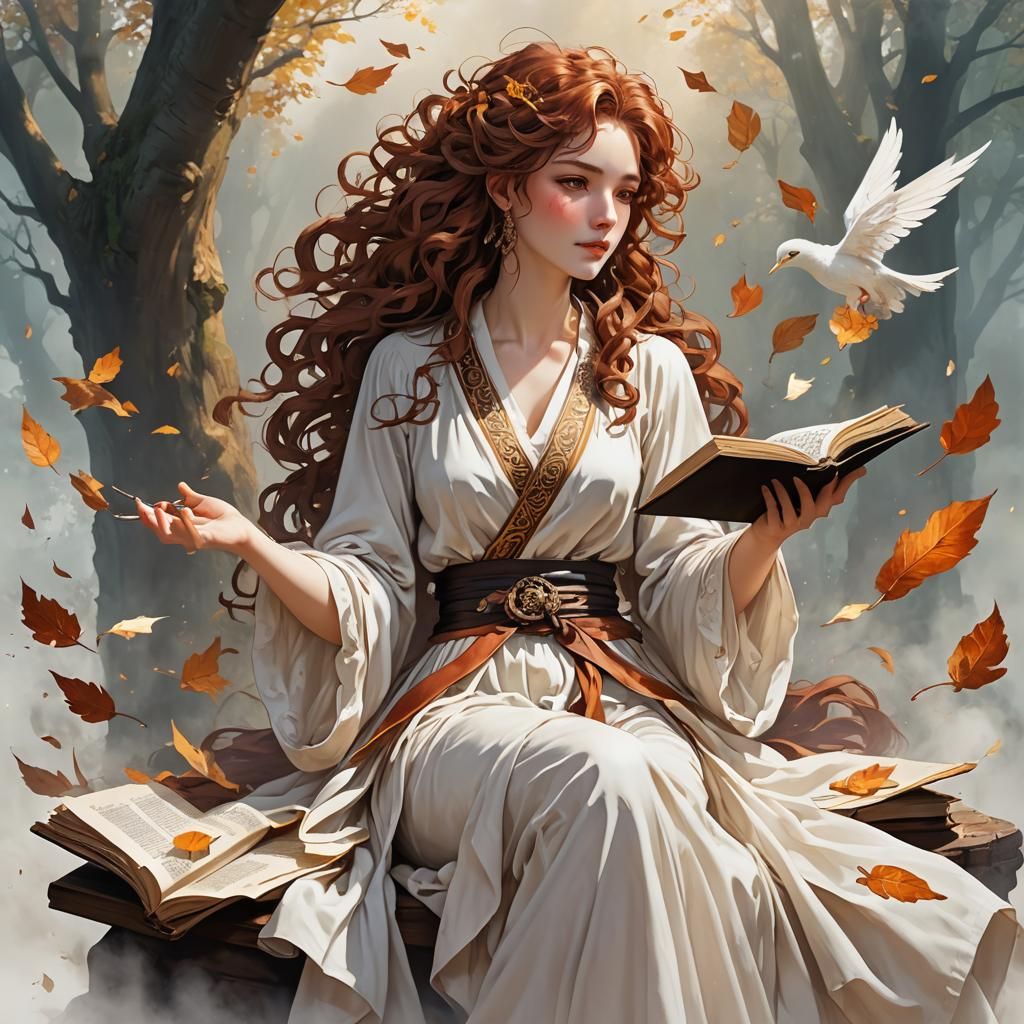 Clio: Goddess of History in Anime Style