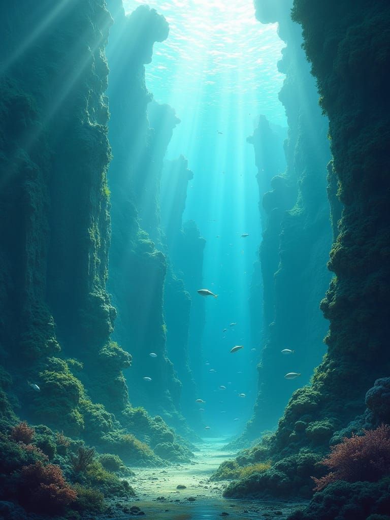 Forgotten Underwater City in Ethereal Light