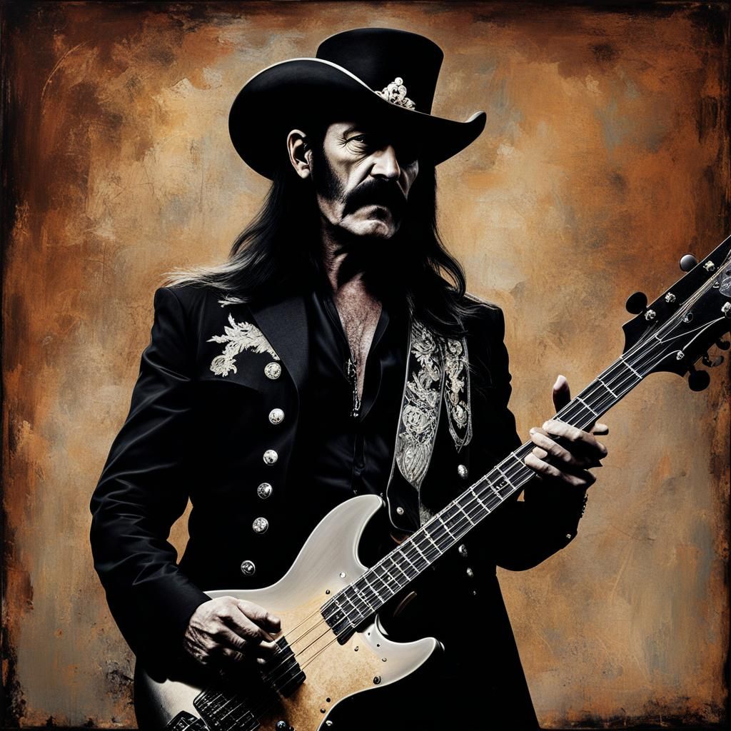 Musician Silhouette with Astral Patterns as Fine Art