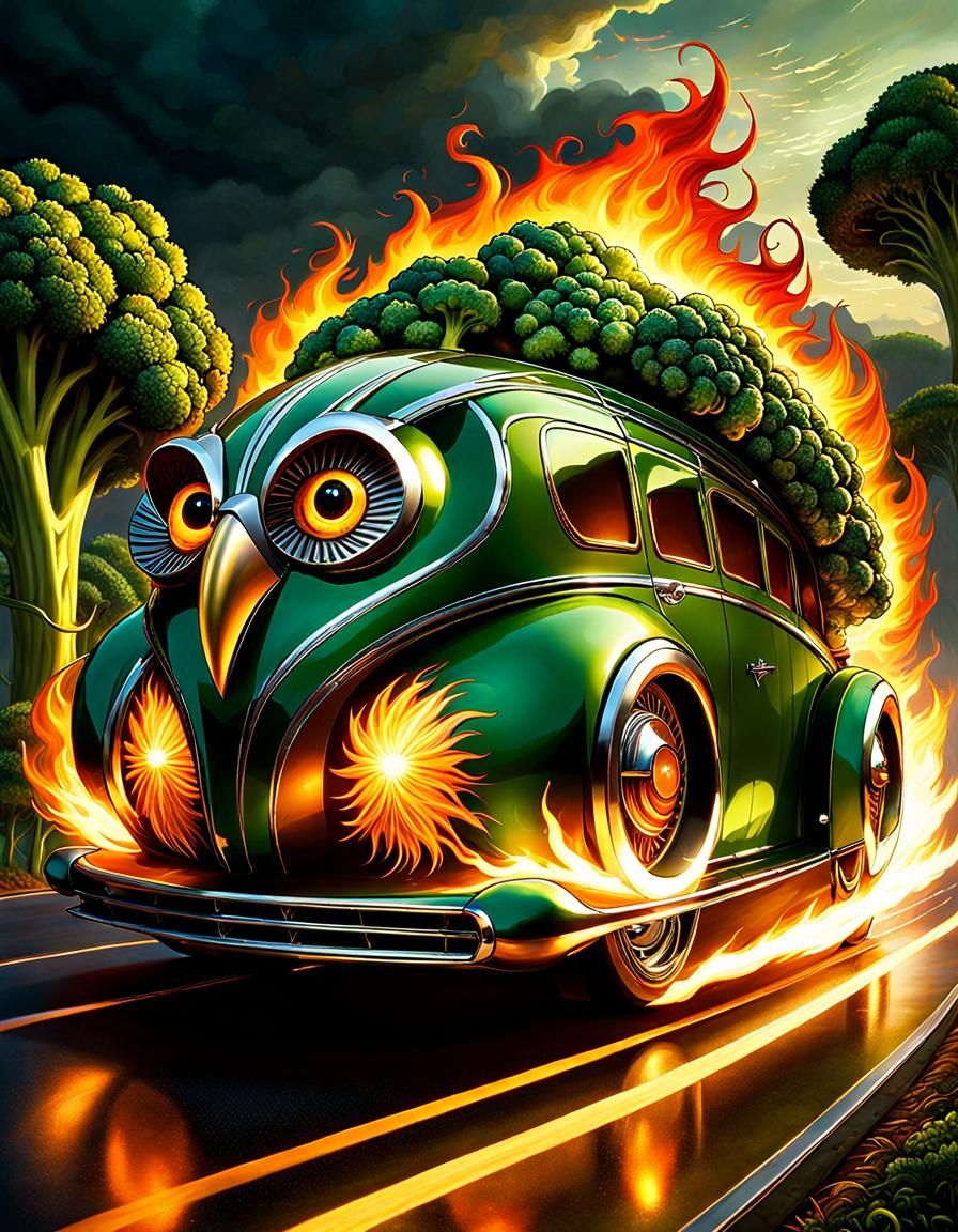 Broccoli Owl Race Car ποΈπ₯¦π¦