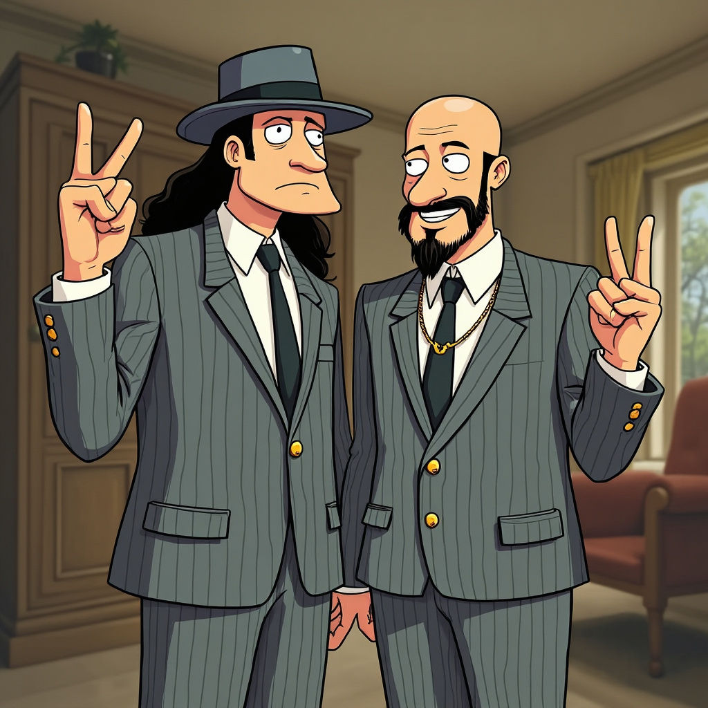 Cartoon Men in Suits, Simpsons Style