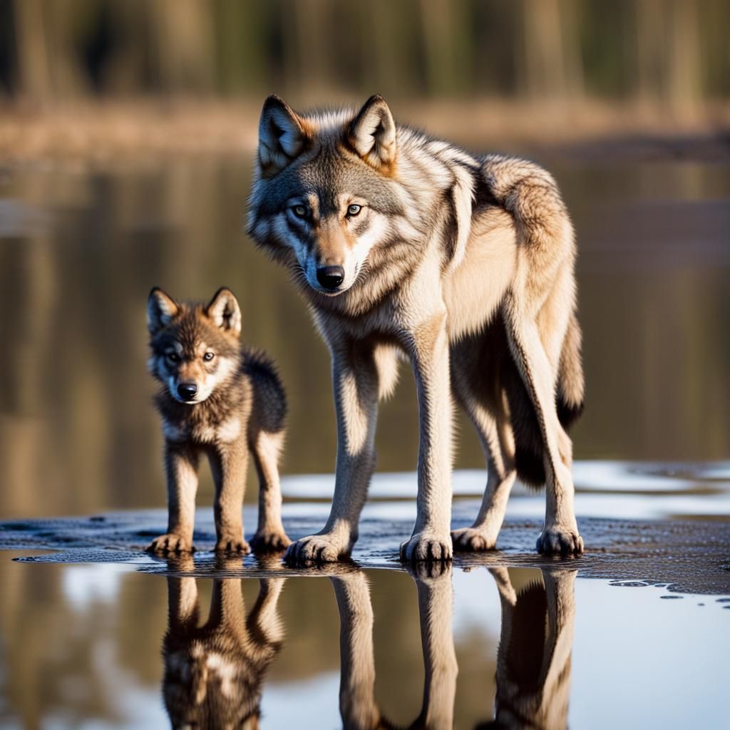 Wolf Cub's Reflection of Maturity