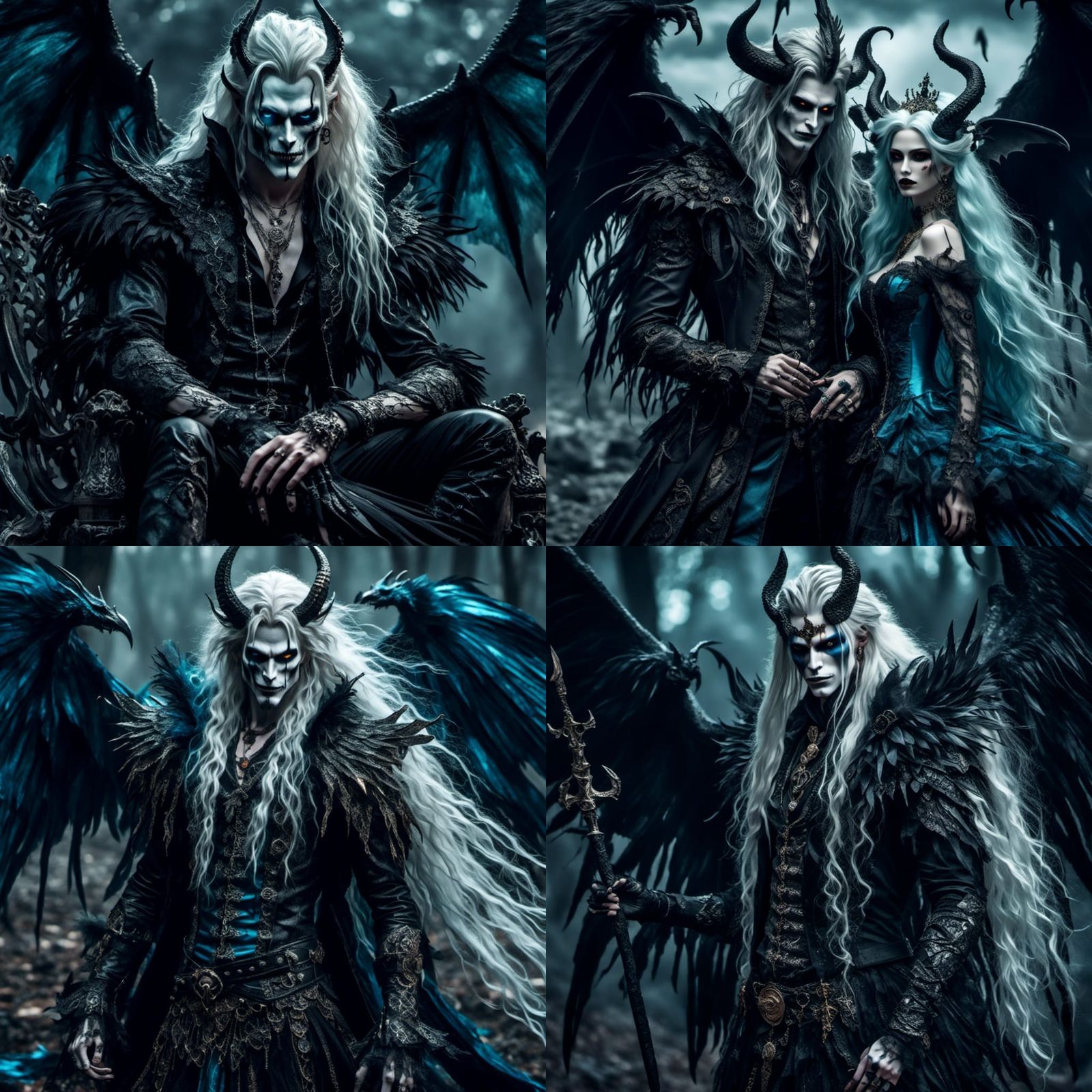 God of Death and Dragon Queen in Dark Fantasy