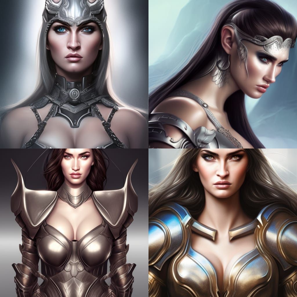 Armored Woman: Detailed Digital Portrait in Hyperrealism