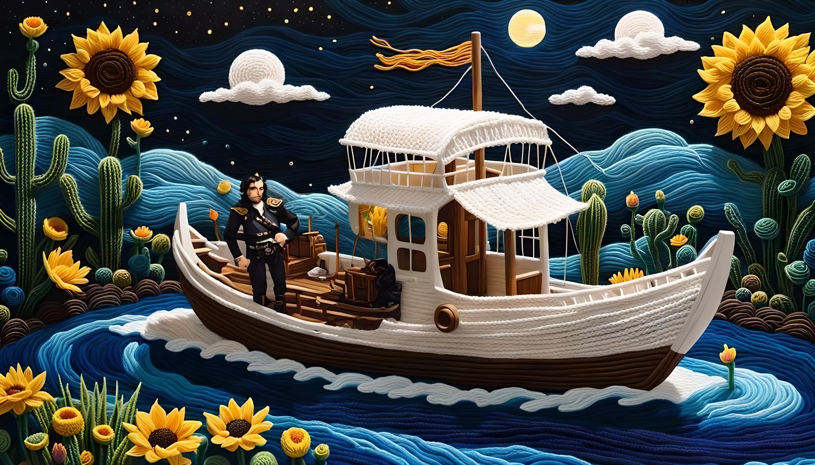 Epic Sailor Portrait in HD 2D Pixel Art