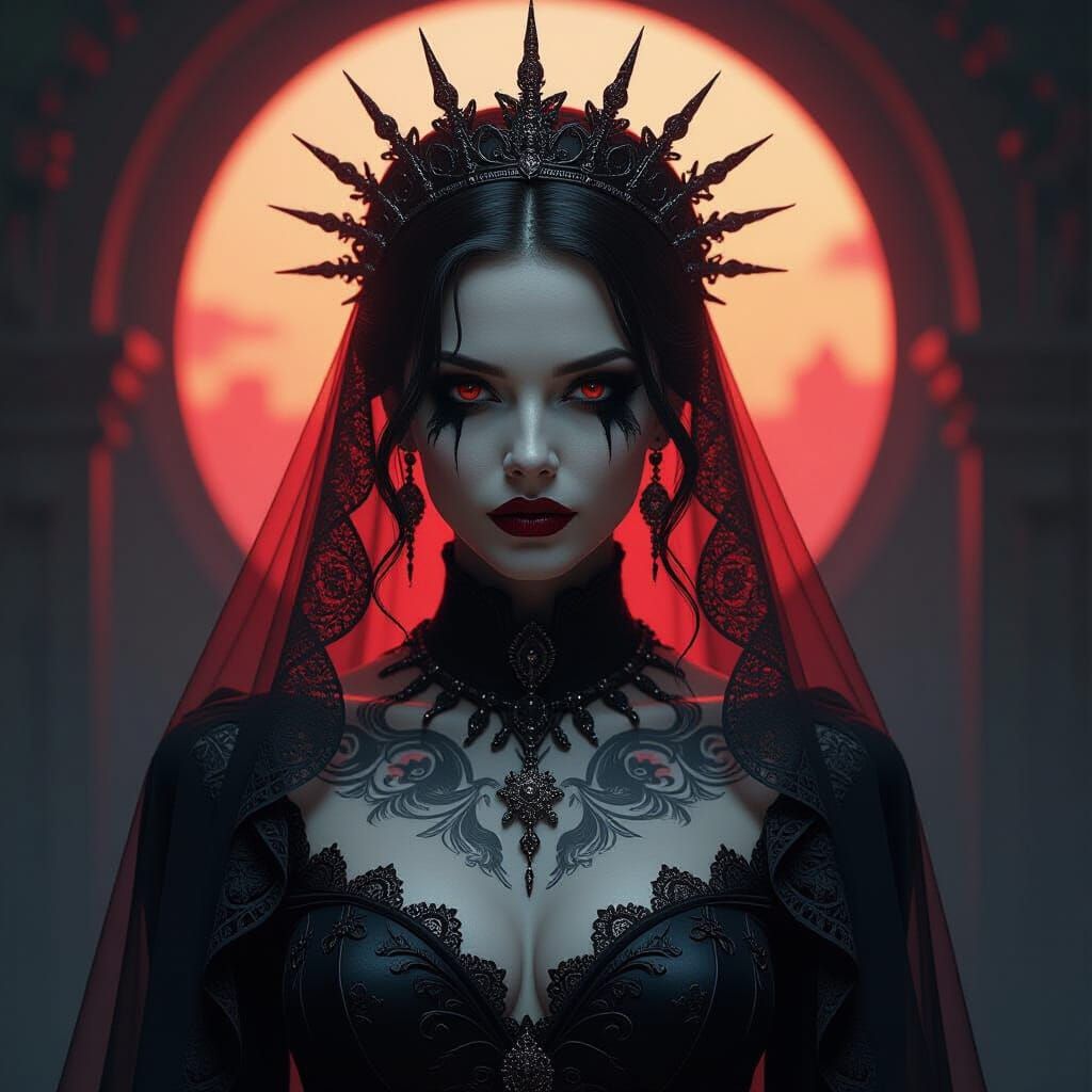 Gothic Bride of Grim Ripper in Chiaroscuro