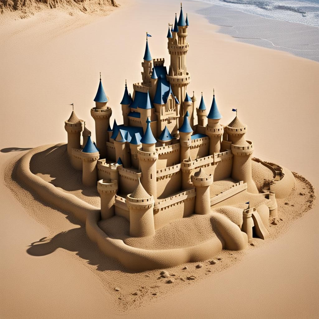 Sand Sculpture of a Disney Castle