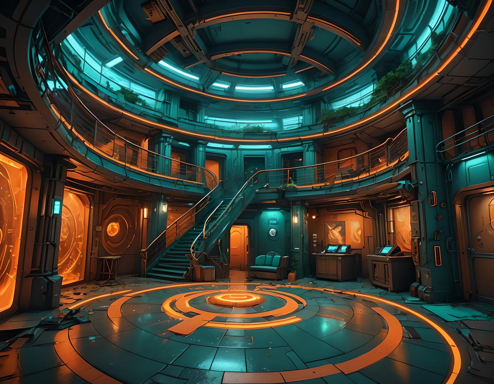 Luxury Underground Bunker in Hyperdetailed Digital Art