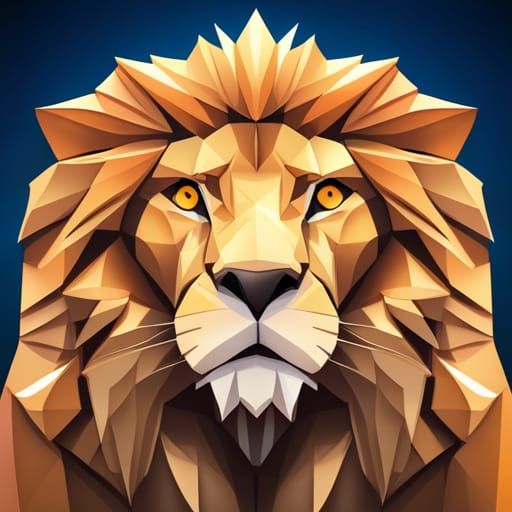 Friendly Lion Origami Papercraft in 8K