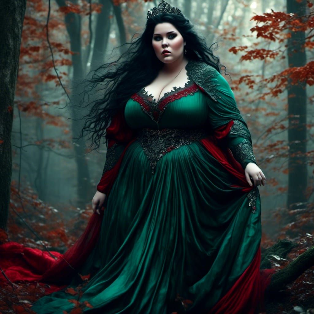 Fantasy Princess in Hyperrealistic Dark Oak Forest