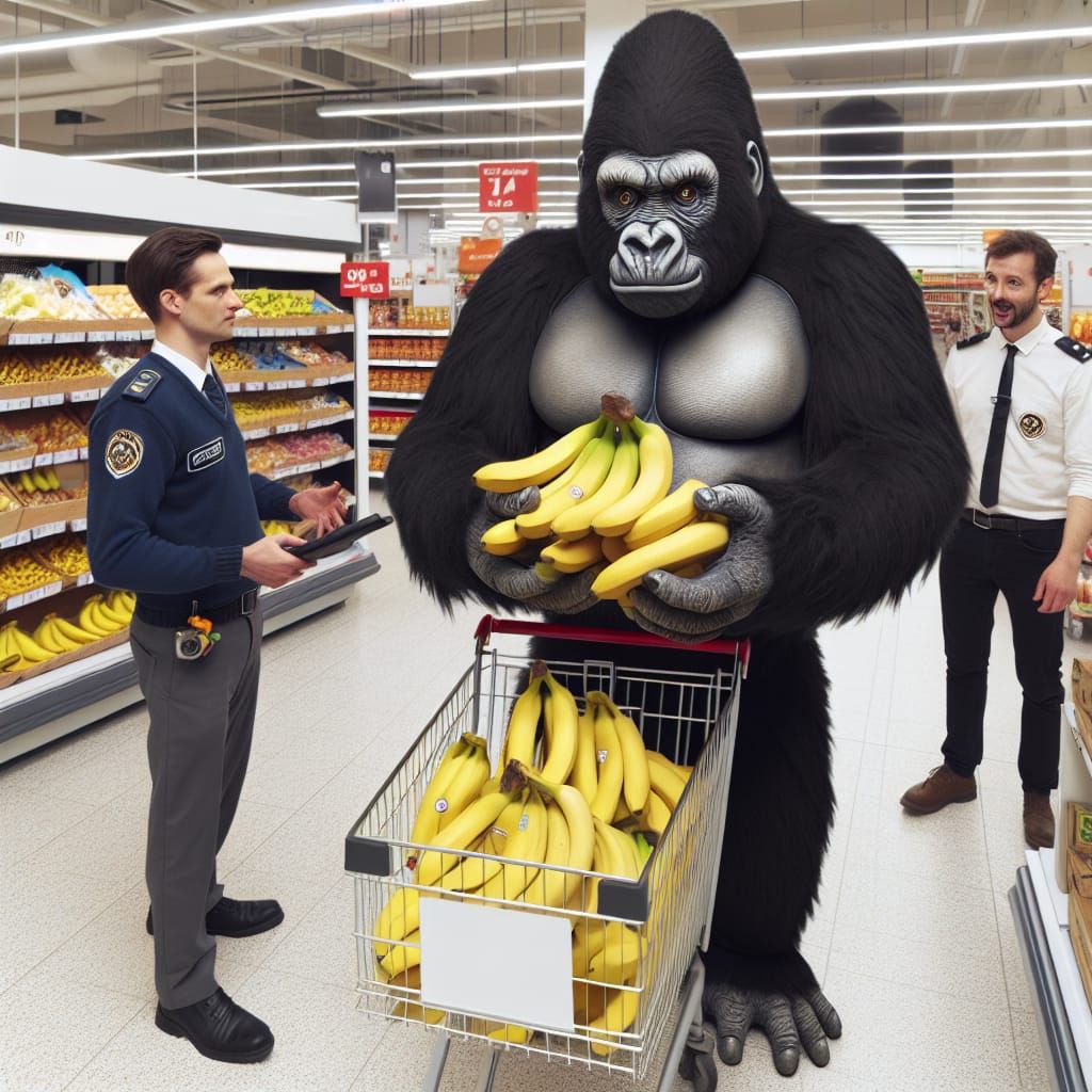 Gorilla Escorted from Supermarket for Banana Theft