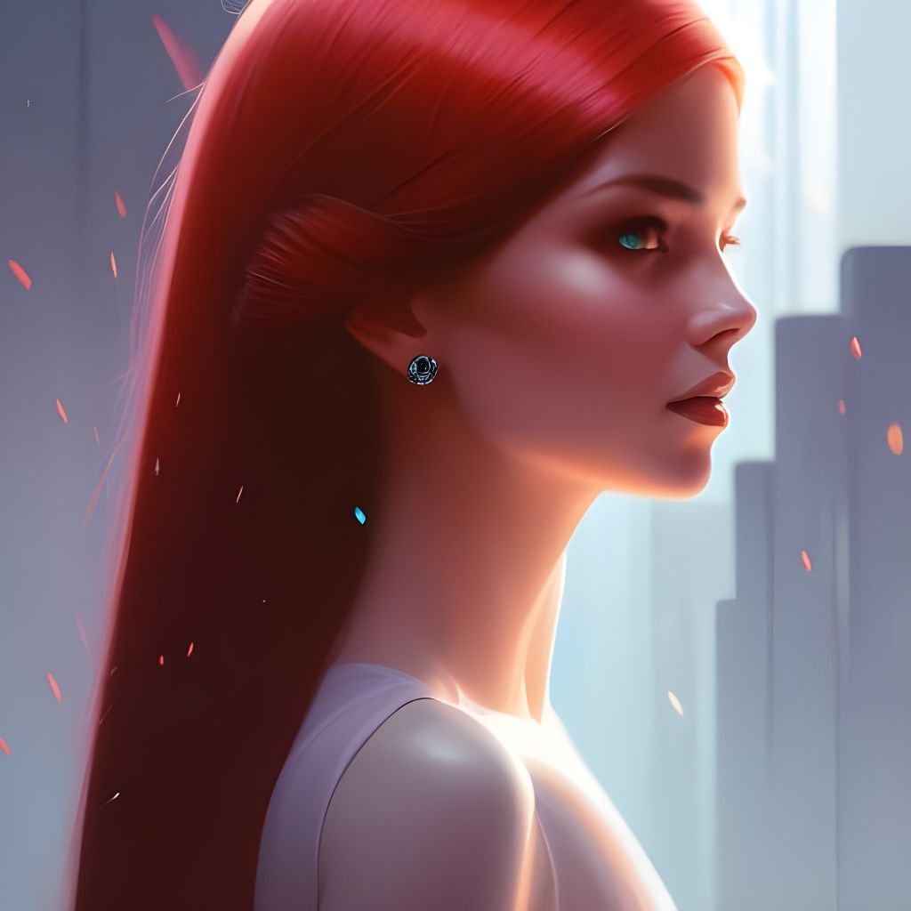 Hyperdetailed Portrait of Girl in Art Nouveau Style