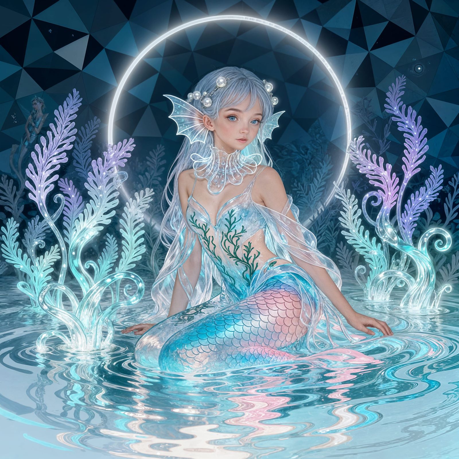 Beautiful Water Fairy in Enchanting Realm