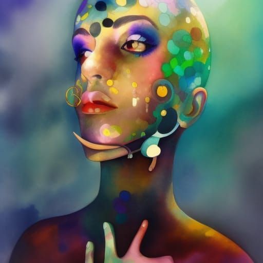 Psychedelic Watercolor Nightmare in Abstract Style