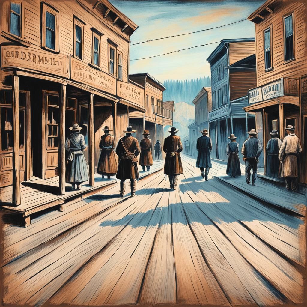 Old West Deadwood Streets in Chalk