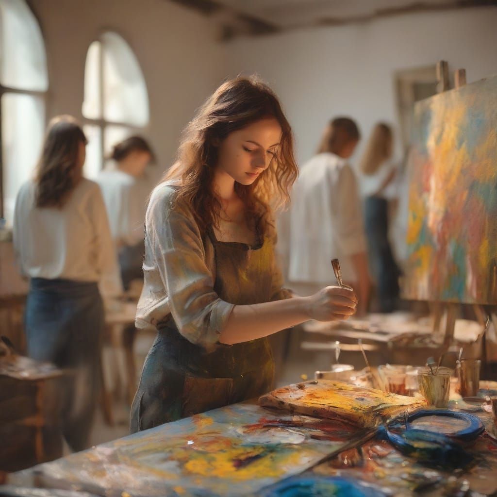 Artists in Atelier: Naturalistic Oil Painting with Vibrant C...