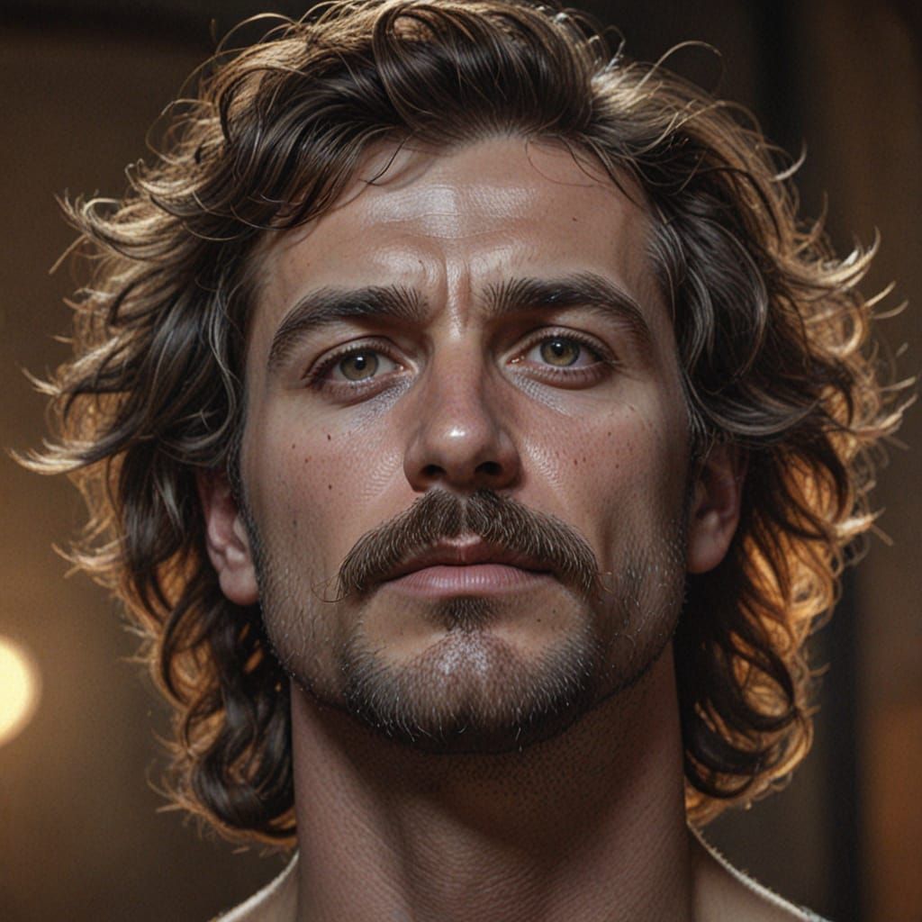 Photorealistic Digital Painting of a Confident Man