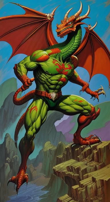 Welsh Dragon in Marvel Comic Book Style