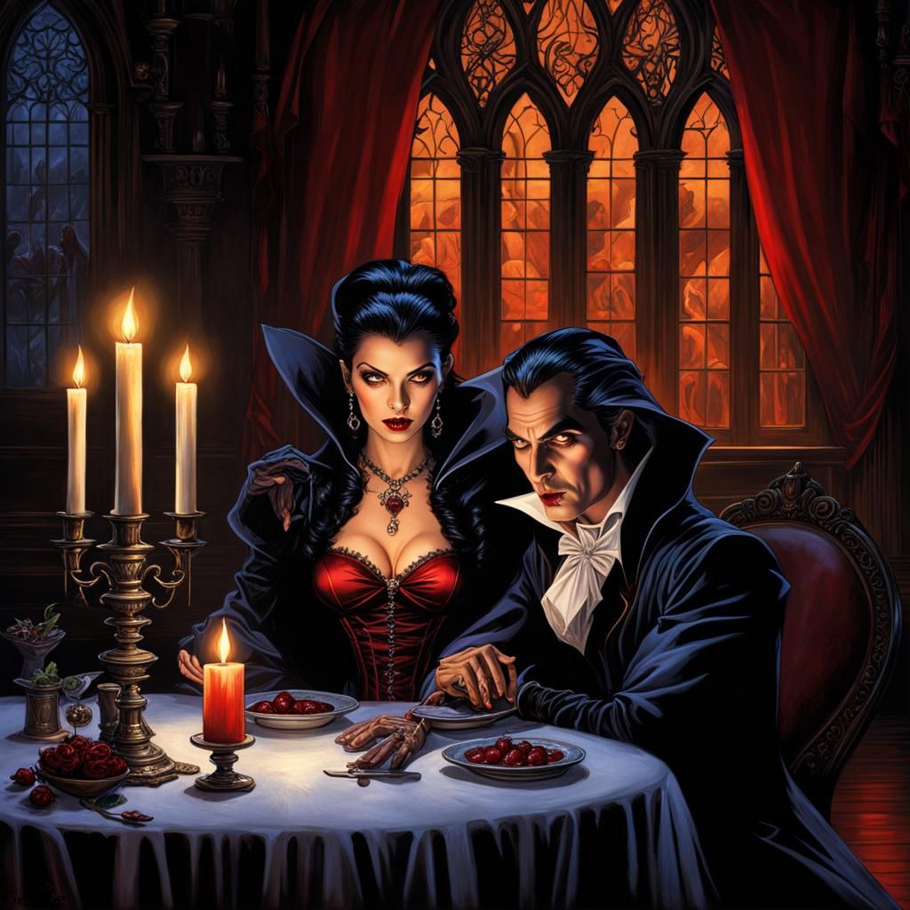 Romantic Dinner in Vampire's Castle: Gothic Horror
