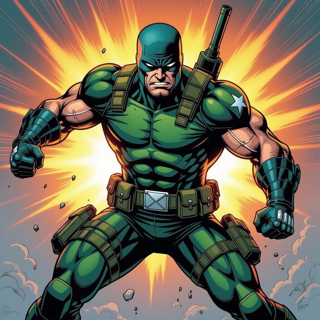 G.I. Joe in Dynamic Comic Book Combat Pose