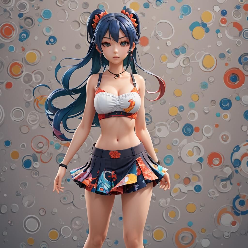 A beautiful Anime game girl in intricate detail