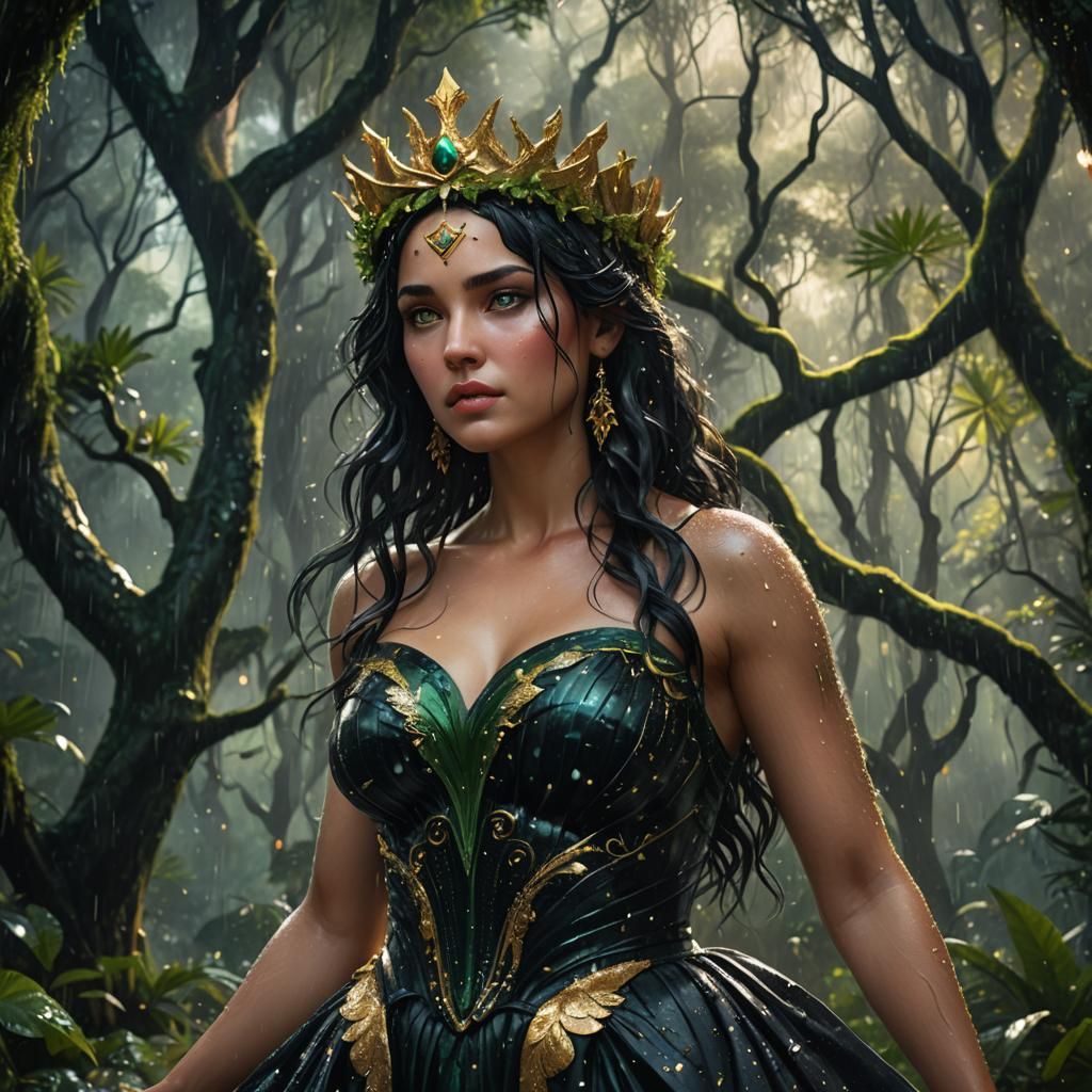 Aphrodite in Enchanted Forest: Fantasy Concept Art