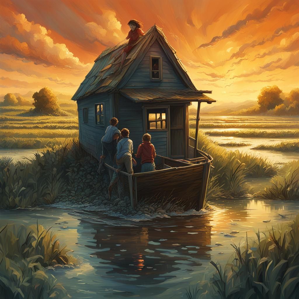 Mothers Create Flood: Hyperrealistic Concept Art