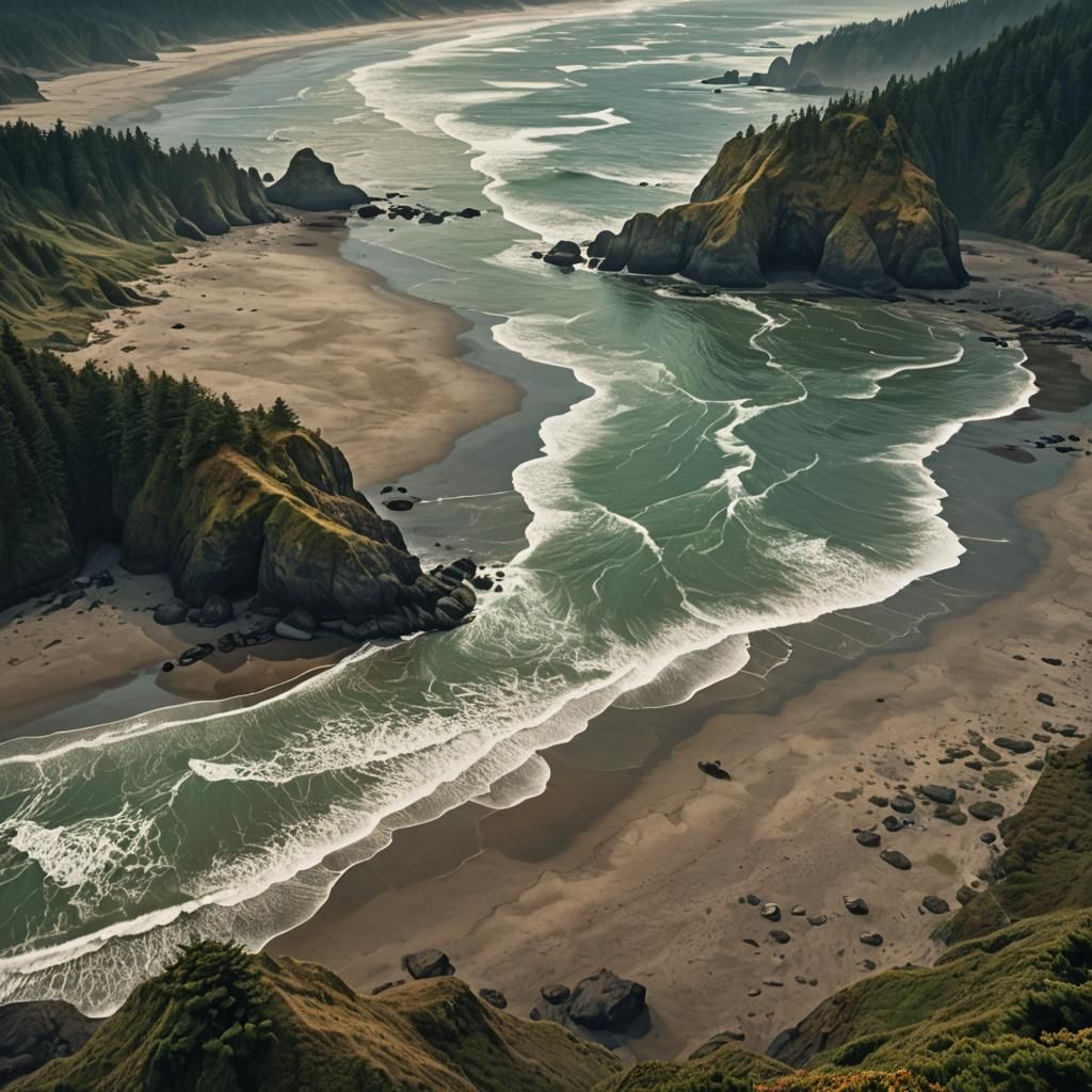 Dramatic Oregon Beach Digital Matte Painting