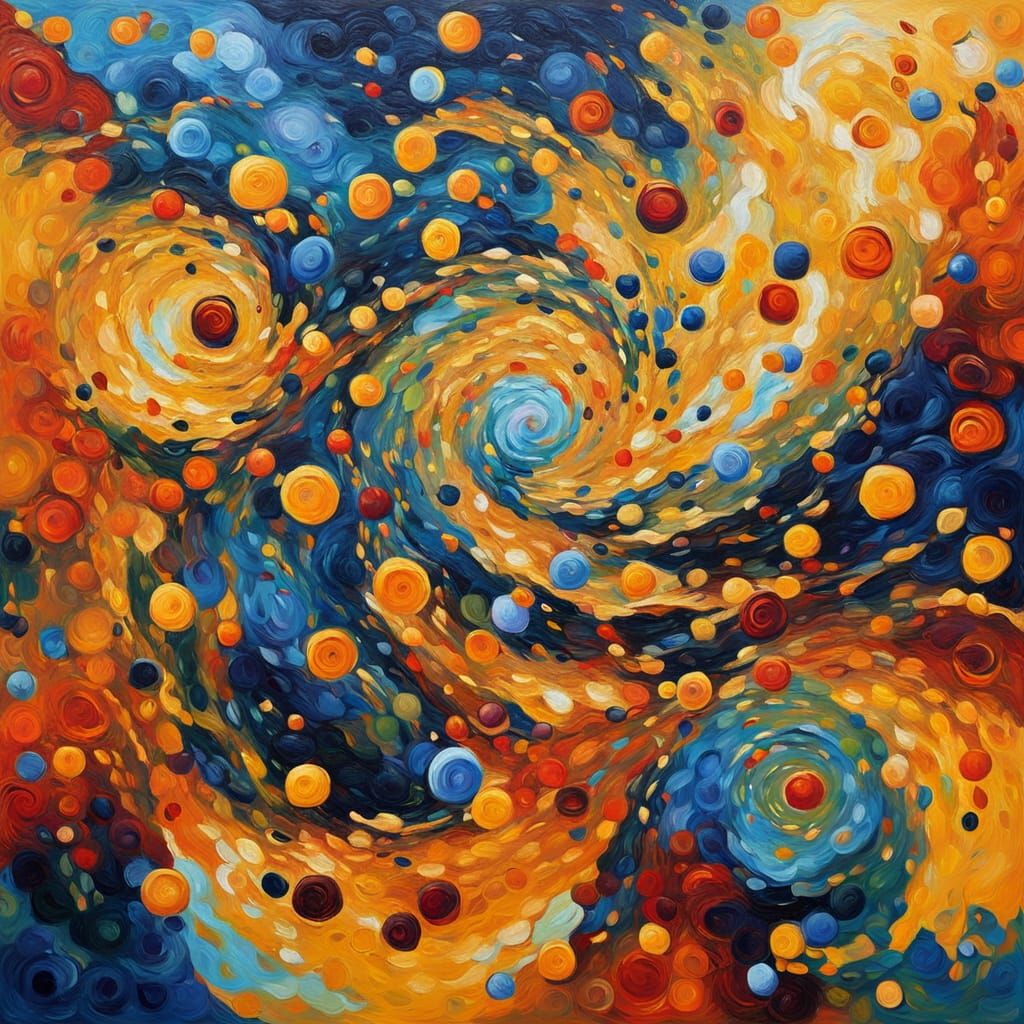 Molecular Vortex in Expressionist Impasto Oil Painting