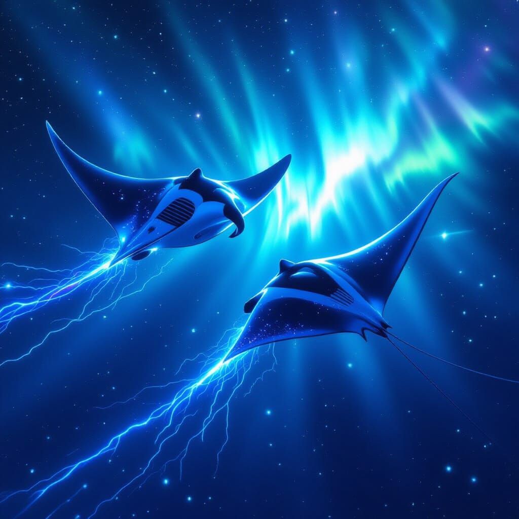 Luminous Manta Rays in Cosmic Ocean